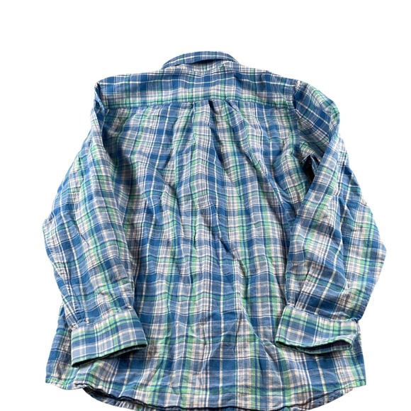Vineyard Vines Boys Plaid Button Down‎ Shirt Kids Whale Shirt Blue Green - Picture 2 of 7
